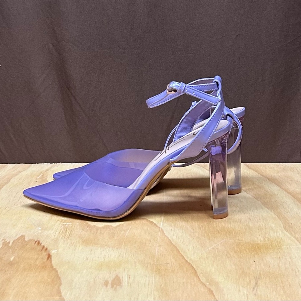 Lavender vinyl sling backs